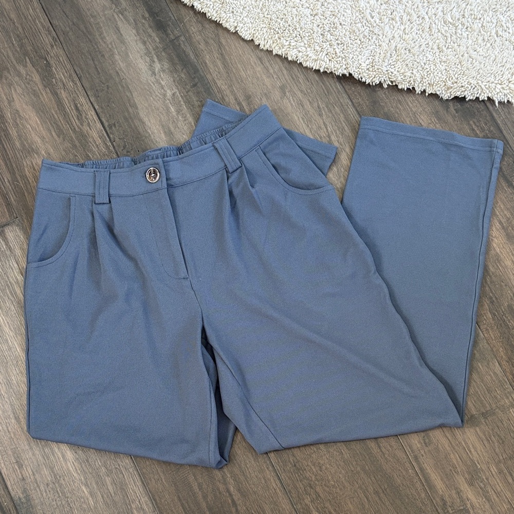 Halara Waffle Knit Front Button and Zip Work Pants NWT Size M